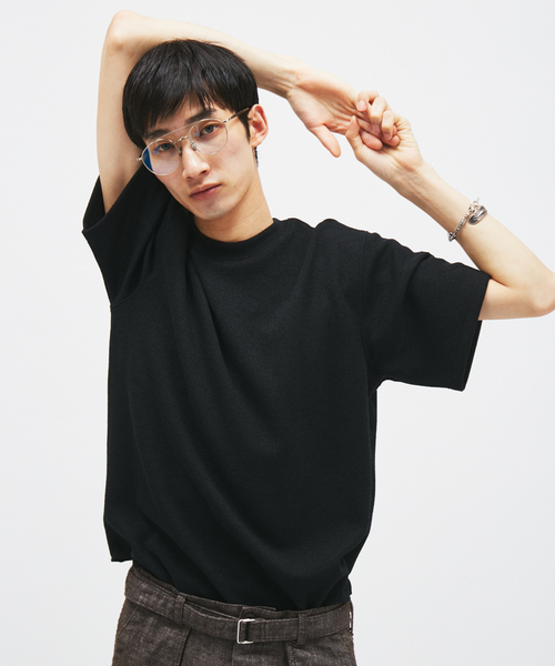 リネン ライク ダブル フェイス Tシャツ