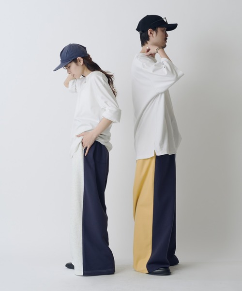 Lui's(ルイス)の「【WEB限定】配色スウェットワイドパンツ(その他パンツ・メンズ・ネイビー/オフホワイト・S/M)」の10枚目の写真