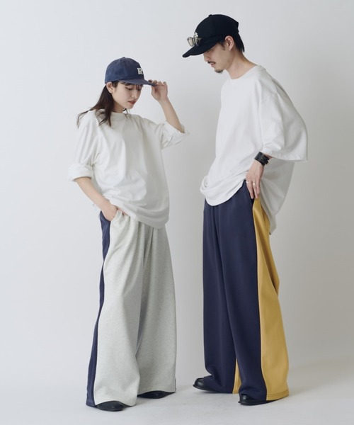 Lui's(ルイス)の「【WEB限定】配色スウェットワイドパンツ(その他パンツ・メンズ・ネイビー/オフホワイト・S/M)」の11枚目の写真