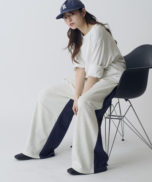 Lui's(ルイス)の「【WEB限定】配色スウェットワイドパンツ(その他パンツ・メンズ・ネイビー/オフホワイト・S/M)」の7枚目の写真