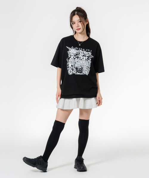 MOZMOZ(モズモズ)の「ヘルタースケルター オーバーサイズ 半袖Tシャツ ブラック(Tシャツ/カットソー・レディース・その他・1/2/3)」の8枚目の写真
