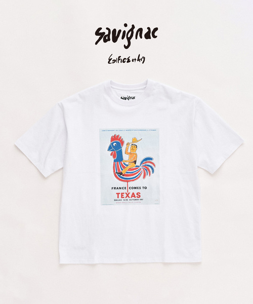 417 EDIFICE(フォーワンセブンエディフィス)の「SAVIGNAC×417 グラフィックTシャツ(Tシャツ/カットソー・メンズ・オートミール/イエロー/グリーン/ホワイト系その他/ホワイト/アイボリー/ブラック/ブラック系その他・LARGE/MEDIUM/SMALL)」の4枚目の写真