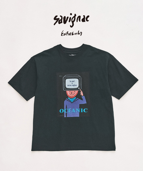 417 EDIFICE(フォーワンセブンエディフィス)の「SAVIGNAC×417 グラフィックTシャツ(Tシャツ/カットソー・メンズ・オートミール/イエロー/グリーン/ホワイト系その他/ホワイト/アイボリー/ブラック/ブラック系その他・LARGE/MEDIUM/SMALL)」の1枚目の写真