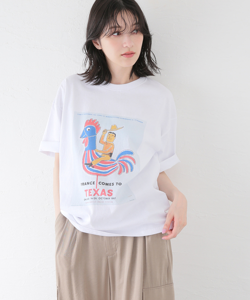 417 EDIFICE(フォーワンセブンエディフィス)の「SAVIGNAC×417 グラフィックTシャツ(Tシャツ/カットソー・メンズ・オートミール/イエロー/グリーン/ホワイト系その他/ホワイト/アイボリー/ブラック/ブラック系その他・LARGE/MEDIUM/SMALL)」の4枚目の写真