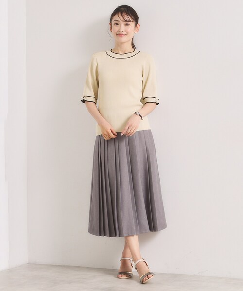 ITS'DEMO（イッツデモ）の「【手洗い可】袖口リボンニット（ニット/セーター・レディース・パープル/ブラック/アイボリー/ベビーピンク・00）」の9枚目の写真