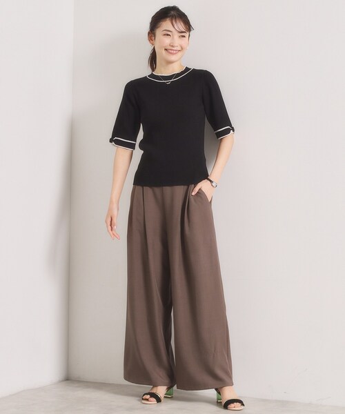 ITS'DEMO（イッツデモ）の「【手洗い可】袖口リボンニット（ニット/セーター・レディース・パープル/ブラック/アイボリー/ベビーピンク・00）」の13枚目の写真