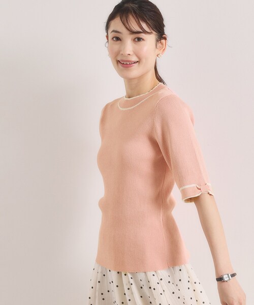 ITS'DEMO（イッツデモ）の「【手洗い可】袖口リボンニット（ニット/セーター・レディース・パープル/ブラック/アイボリー/ベビーピンク・00）」の16枚目の写真