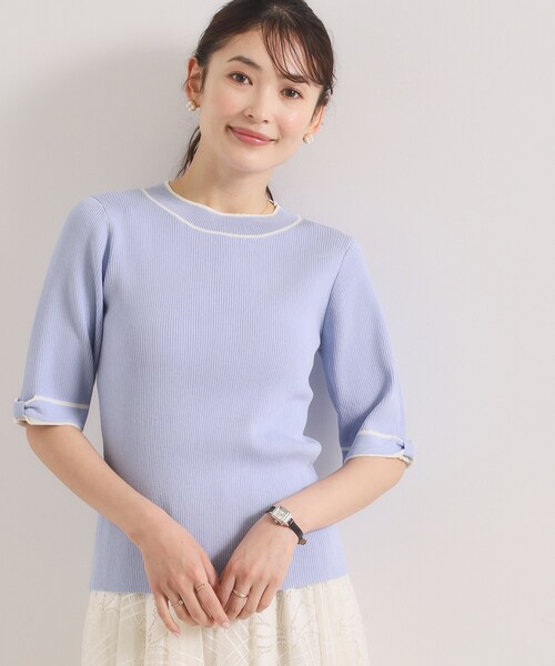 ITS'DEMO（イッツデモ）の「【手洗い可】袖口リボンニット（ニット/セーター・レディース・パープル/ブラック/アイボリー/ベビーピンク・00）」の20枚目の写真