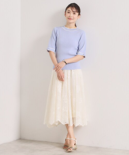 ITS'DEMO（イッツデモ）の「【手洗い可】袖口リボンニット（ニット/セーター・レディース・パープル/ブラック/アイボリー/ベビーピンク・00）」の21枚目の写真