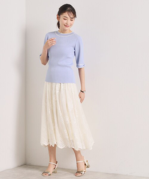 ITS'DEMO（イッツデモ）の「【手洗い可】袖口リボンニット（ニット/セーター・レディース・パープル/ブラック/アイボリー/ベビーピンク・00）」の22枚目の写真