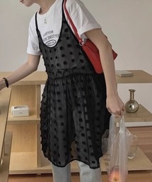 Vipoa（ヴィポア）の「ポルカドットチュールレイヤードワンピース（ワンピース）」