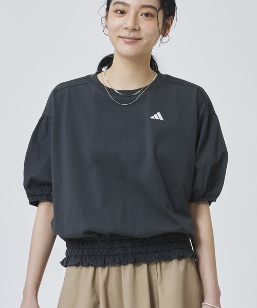 adidas（アディダス）の「【別注】アディダス adidas W BALLOON SS TEE AP 限定コラボ（Tシャツ/カットソー・レディース・オフホワイト/ダークグレー・S/M/L/XL）」の2枚目の写真