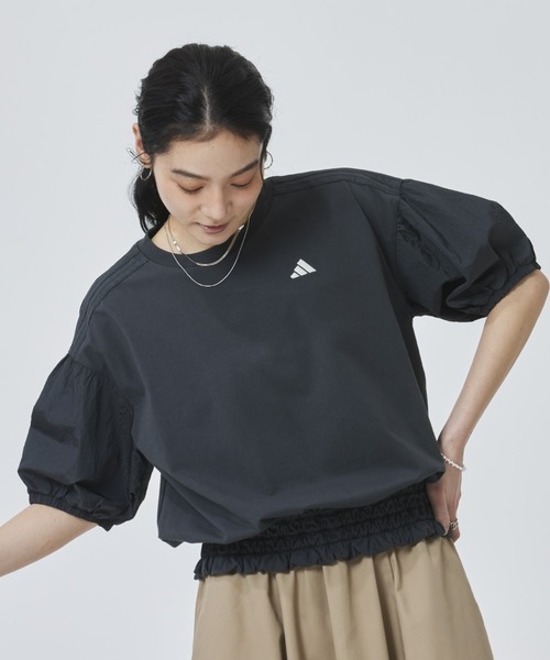 adidas（アディダス）の「【別注】アディダス adidas W BALLOON SS TEE AP 限定コラボ（Tシャツ/カットソー・レディース・オフホワイト/ダークグレー・S/M/L/XL）」の5枚目の写真