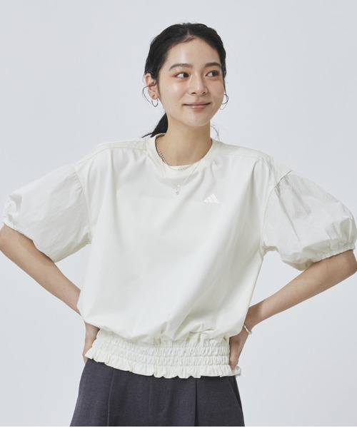 adidas（アディダス）の「【別注】アディダス adidas W BALLOON SS TEE AP 限定コラボ（Tシャツ/カットソー・レディース・オフホワイト/ダークグレー・S/M/L/XL）」の15枚目の写真