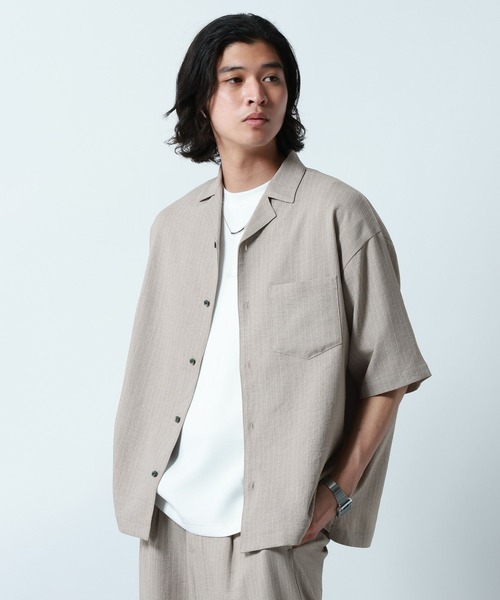 RAGEBLUE（レイジブルー）の「【Satistex Dry】多機能オープンカラーシャツ＜セットアップ対応＞（シャツ/ブラウス・メンズ・ブラック/ブラウン/ライトグレー・LARGE/MEDIUM）」の11枚目の写真