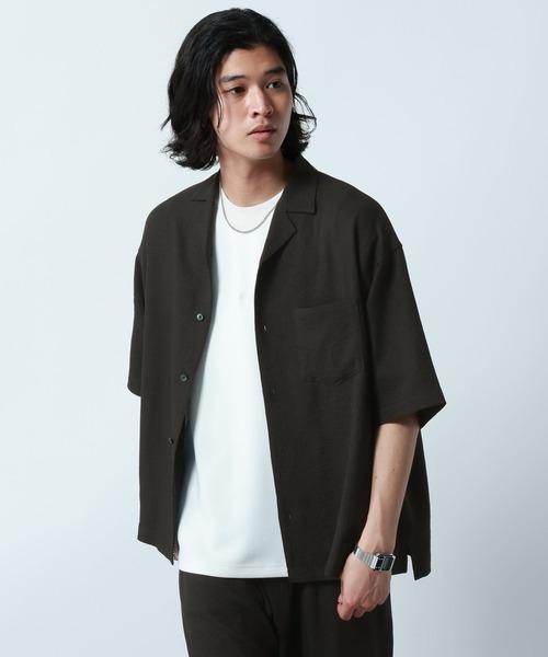 RAGEBLUE（レイジブルー）の「【Satistex Dry】多機能オープンカラーシャツ＜セットアップ対応＞（シャツ/ブラウス・メンズ・ブラック/ブラウン/ライトグレー・LARGE/MEDIUM）」の21枚目の写真