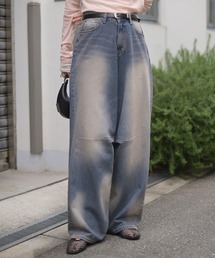 Marient | ダーツデザインワイドデニムパンツ / 立体シルエット(デニムパンツ)