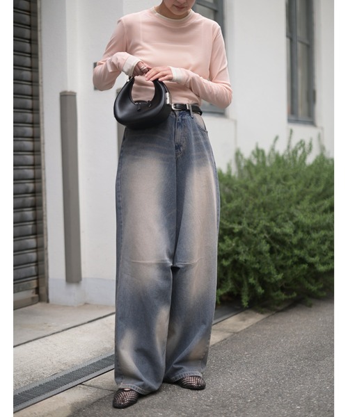 Marient（マリエント）の「ダーツデザインワイドデニムパンツ / 立体シルエット（デニムパンツ・レディース・ブルー・S）」の11枚目の写真