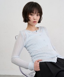 Sheer Lace Layered Cardigan Top / シアーレースレイヤードカーディガントップ