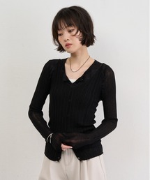 Sheer Lace Layered Cardigan Top / シアーレースレイヤードカーディガントップ