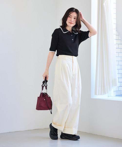 ROPE' PICNIC（ロペピクニック）の「【ちゃんと+かわいい保証】シャーベットニットミニケーブルポロカラーニット/UVケア（ニット/セーター・レディース・ミント/ダークブラウン/ブラック/ブルー系その他4・FREE）」の17枚目の写真