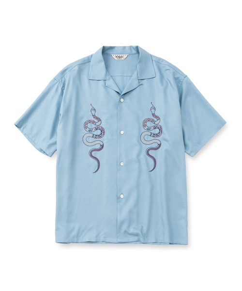 CALEE（キャリー）の「EMBROIDERY SNAKE S/S SH ＜MIHO MURAKAMI DESIGN＞（シャツ/ブラウス・メンズ・ライトブルー/ホワイト/チャコールグレー・MEDIUM/LARGE/X-LARGE）」の3枚目の写真