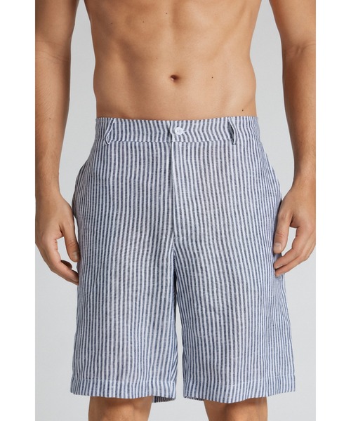 Intimissimi（インティミッシミ）の「メンズ リネン100% ショートパンツ（その他パンツ・メンズ・ダークブルー/オートミール/ストライプ・XL/M/L）」の3枚目の写真