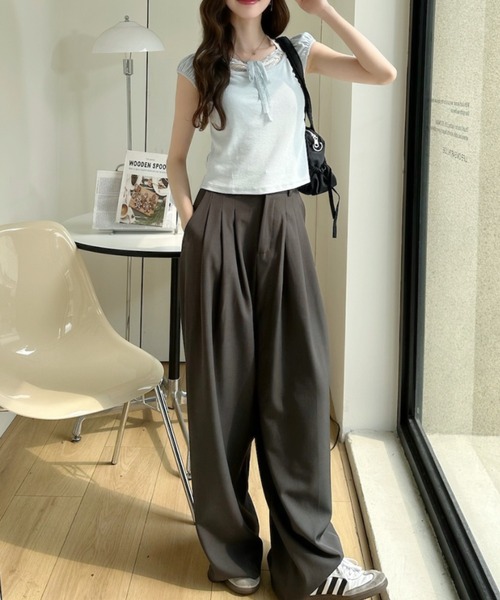 Ada.（エイダ）の「2WAY オフショルダー ボートネック フロントリボン カットソー（Tシャツ/カットソー・レディース・ホワイト/グレー/ブルー・FREE）」の12枚目の写真