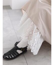 【接触冷感】裾スカラップレースカットペチパンツ