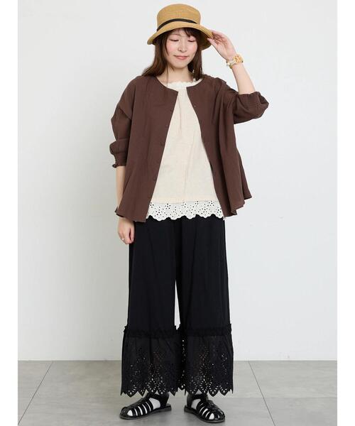 Samansa Mos2(サマンサ モスモス)の「【接触冷感】裾スカラップレースカットペチパンツ(その他パンツ・レディース・オフホワイト/ベージュ/ブラック・M/L)」の21枚目の写真