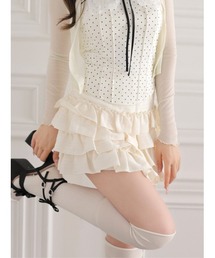Lace trim rib mini onepiece(eme11060)（ワンピース）｜M me eme