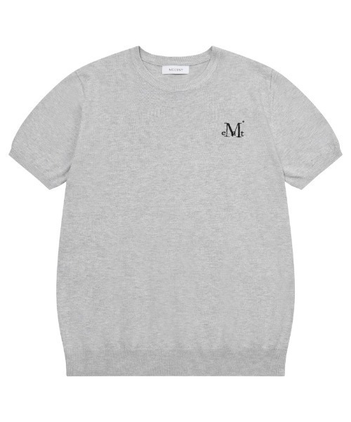 MUCENT(ムセント)の「A'GEM/9 × .kom 『MUCENT/ムセント』 ELONA KNIT HALF TEE/ELONAニット半袖Tシャツ(Tシャツ/カットソー・レディース・ブラック/ブルー/グレー・FREE)」の4枚目の写真
