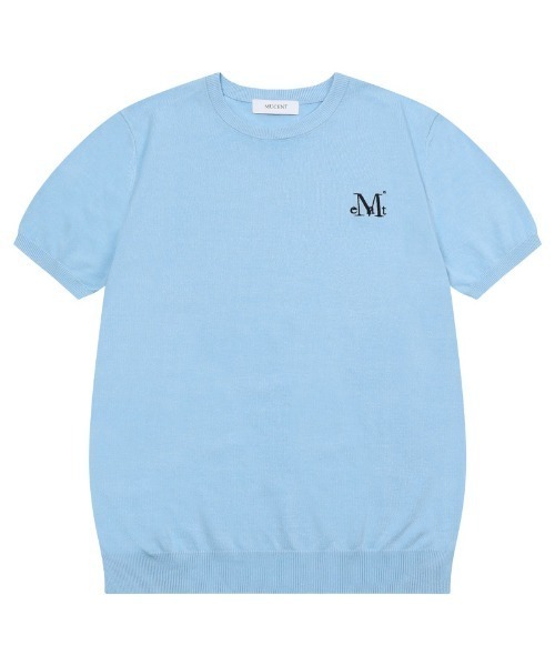 MUCENT(ムセント)の「A'GEM/9 × .kom 『MUCENT/ムセント』 ELONA KNIT HALF TEE/ELONAニット半袖Tシャツ(Tシャツ/カットソー・レディース・ブラック/ブルー/グレー・FREE)」の5枚目の写真