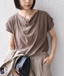 SHIPS Colors:〈接触冷感・手洗い可能〉クールタッチ ドレープ TEE◇