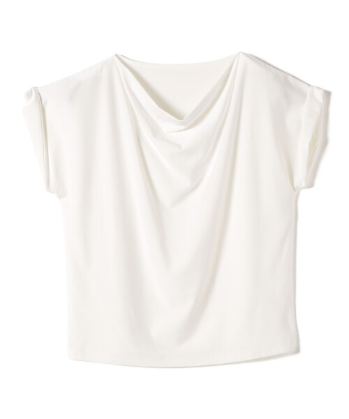 SHIPS Colors(シップス カラーズ)の「SHIPS Colors:〈接触冷感・手洗い可能〉クールタッチ ドレープ TEE◇(Tシャツ/カットソー・レディース・オフホワイト/ピンク/ブラウン/ブラック・ONE SIZE)」の11枚目の写真