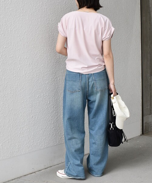 SHIPS Colors(シップス カラーズ)の「SHIPS Colors:〈接触冷感・手洗い可能〉クールタッチ ドレープ TEE◇(Tシャツ/カットソー・レディース・オフホワイト/ピンク/ブラウン/ブラック・ONE SIZE)」の10枚目の写真