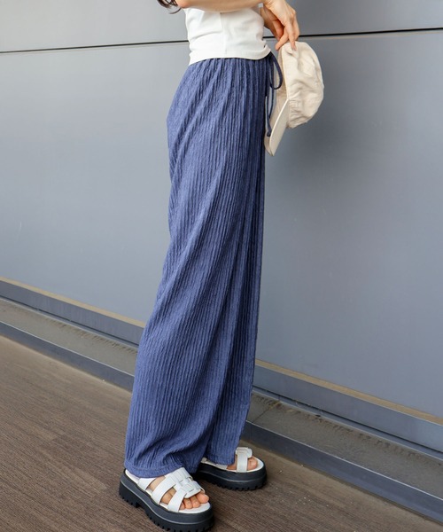 SpRay(スプレイ)の「ふくれ楊柳ワイドパンツ(その他パンツ・レディース・アイボリー/ネイビー/グレー系その他/ブラック・FREE)」の13枚目の写真