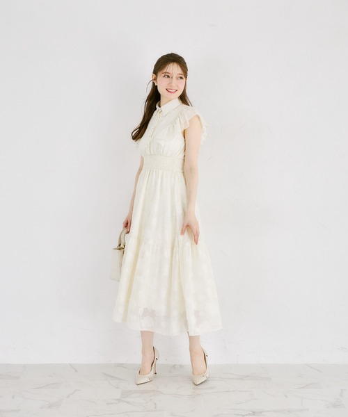 tocco closet(トッコ クローゼット)の「シアーフラワー刺繍シャツワンピース(ワンピース・レディース・ピンク/アイボリー・M/S)」の4枚目の写真
