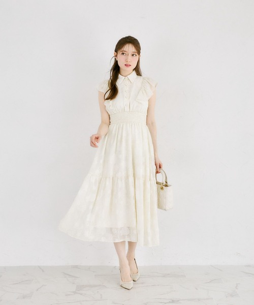 tocco closet(トッコ クローゼット)の「シアーフラワー刺繍シャツワンピース(ワンピース・レディース・ピンク/アイボリー・M/S)」の3枚目の写真