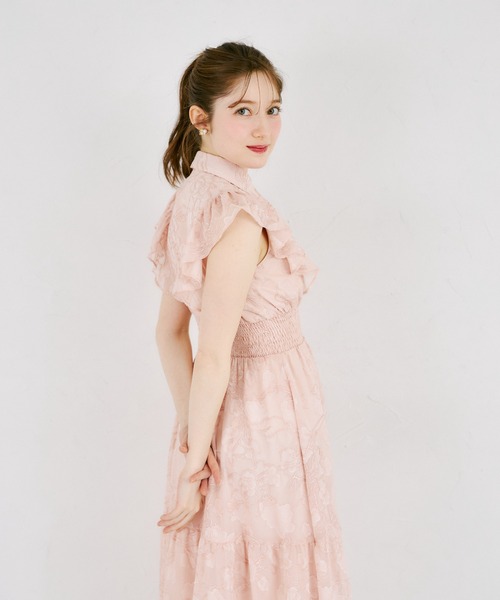 tocco closet(トッコ クローゼット)の「シアーフラワー刺繍シャツワンピース(ワンピース・レディース・ピンク/アイボリー・M/S)」の18枚目の写真