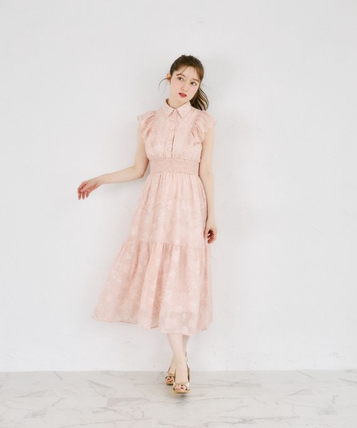 tocco closet(トッコ クローゼット)の「シアーフラワー刺繍シャツワンピース(ワンピース・レディース・ピンク/アイボリー・M/S)」の11枚目の写真