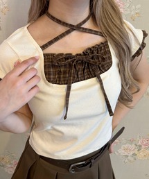 PHILLY（フィリー）の「チェックレイヤードチョーカーT（Tシャツ/カットソー）」