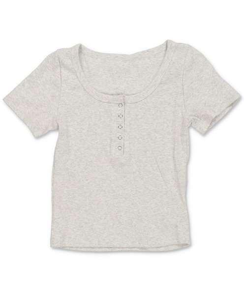 SPINNS（スピンズ）の「ヘンリーネック半袖カットソー/スナップボタン（Tシャツ/カットソー・レディース・ネイビー/ブラック/レッド/グレー/オフホワイト・ONESIZE）」の10枚目の写真