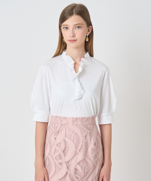 ANAYI（アナイ）の「スムースフリルプルオーバー（Tシャツ/カットソー・レディース・ブラック/ホワイト・38）」の6枚目の写真