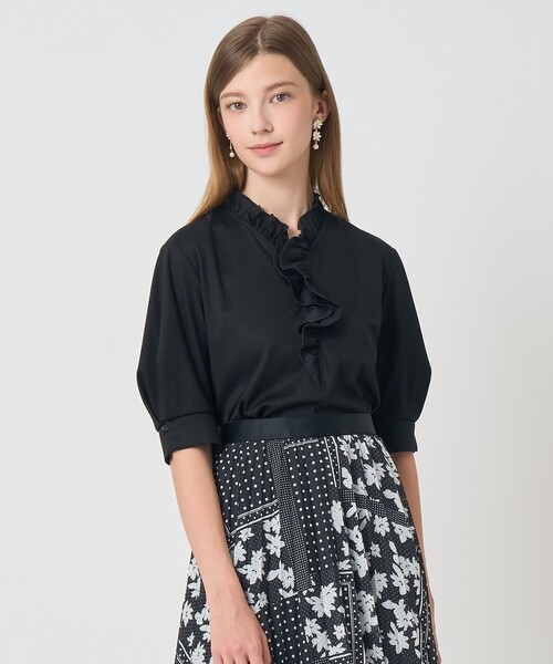 ANAYI（アナイ）の「スムースフリルプルオーバー（Tシャツ/カットソー・レディース・ブラック/ホワイト・38）」の9枚目の写真