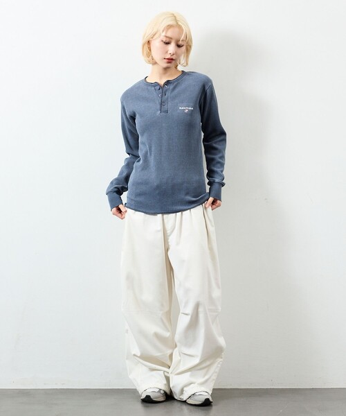 NAUTICA(ノーティカ)の「NAUTICA/ノーティカ Essentials タイトフィット L/S ヘンリーネック ワッフル ピグメントTシャツ(Tシャツ/カットソー・メンズ・ネイビー/チャコールグレー/オリーブ・LARGE/MEDIUM/SMALL)」の7枚目の写真