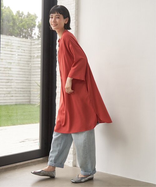 LBC（エルビーシー）の「リネンレーヨンボタンサックワンピ（ワンピース・レディース・レッド/ブラウン/グリーン/ブラック/ブルー・M/L）」の18枚目の写真