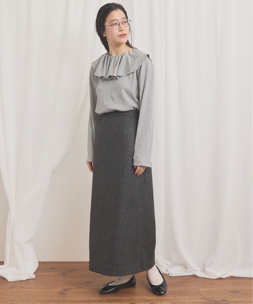 fig London(フィグロンドン)の「WOOL TWEED skirt(スカート・レディース・チャコールグレー/グレー・1/0)」の5枚目の写真