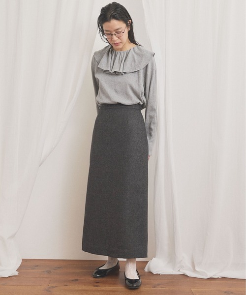 fig London(フィグロンドン)の「WOOL TWEED skirt(スカート・レディース・チャコールグレー/グレー・1/0)」の7枚目の写真