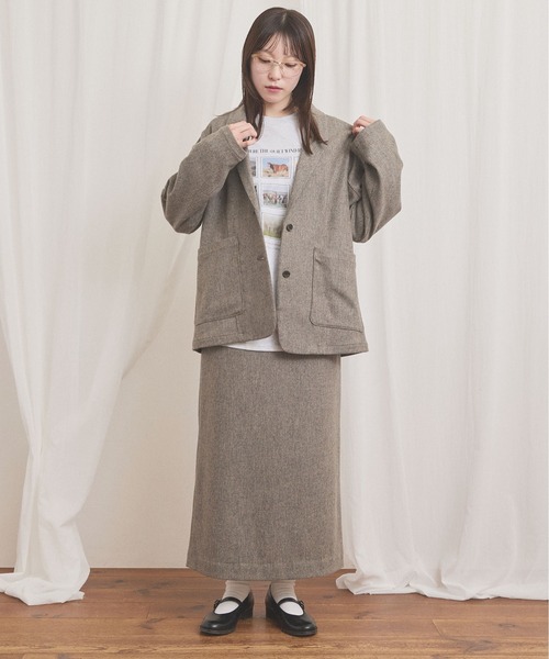 fig London(フィグロンドン)の「WOOL TWEED skirt(スカート・レディース・チャコールグレー/グレー・1/0)」の15枚目の写真